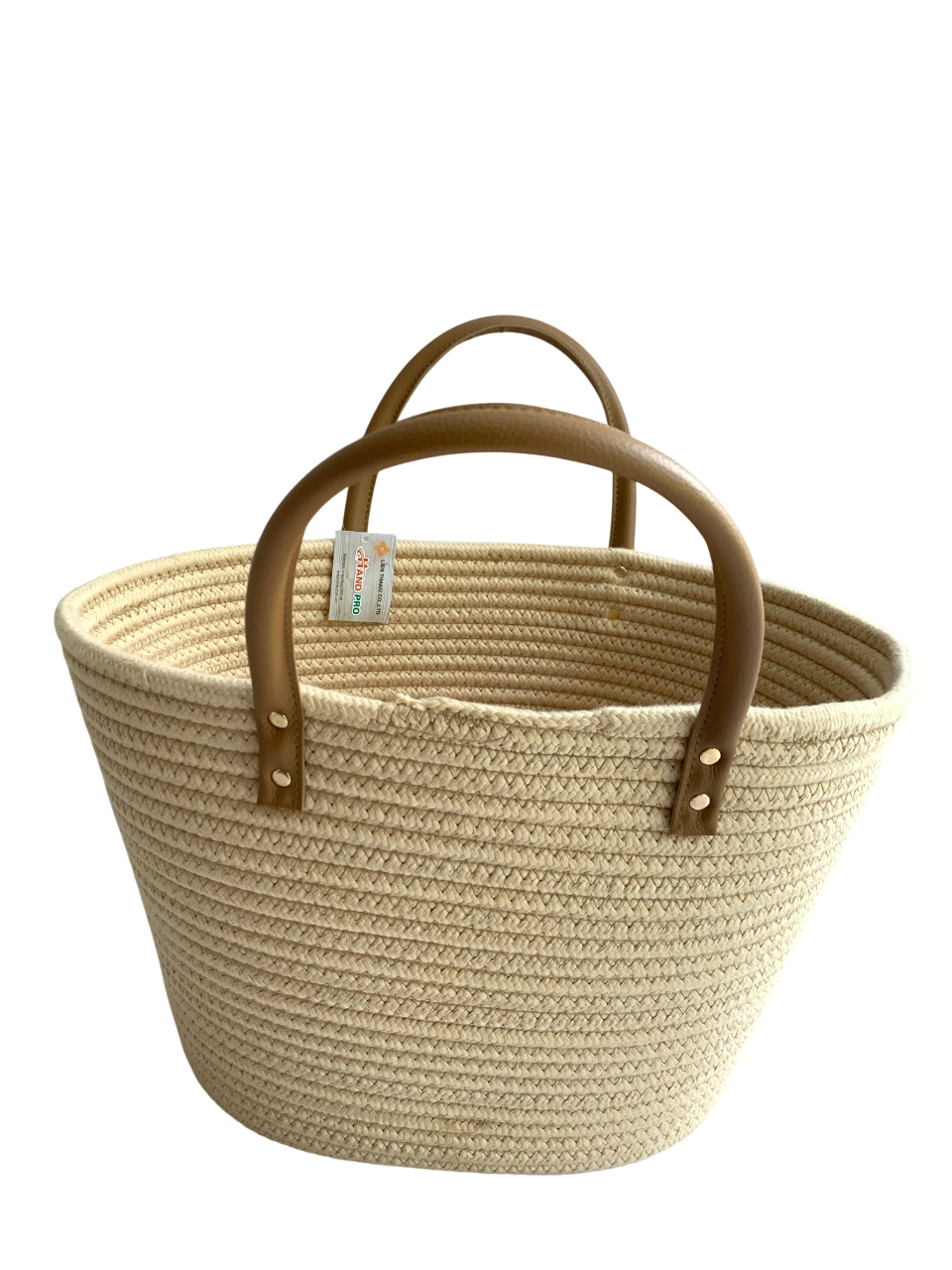 Handmade Large Oval Cotton Basket with Handles – LTD2317A