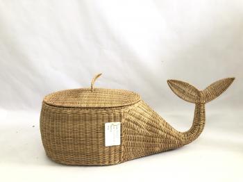 WHALE-SHAPED RATTAN STORAGE BASKET – LTE07/27