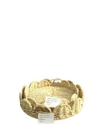 ROUND NATURAL RATTAN WOVEN TRAY - LTK04/27
