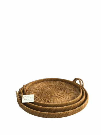 ROUND WOVEN RATTAN TRAY WITH HANDLES – LTK20/27